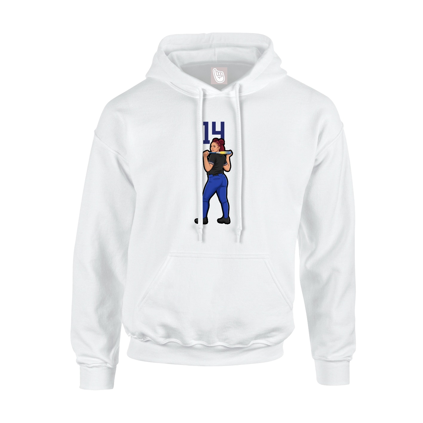 Youth Hoodie — Number Top in White