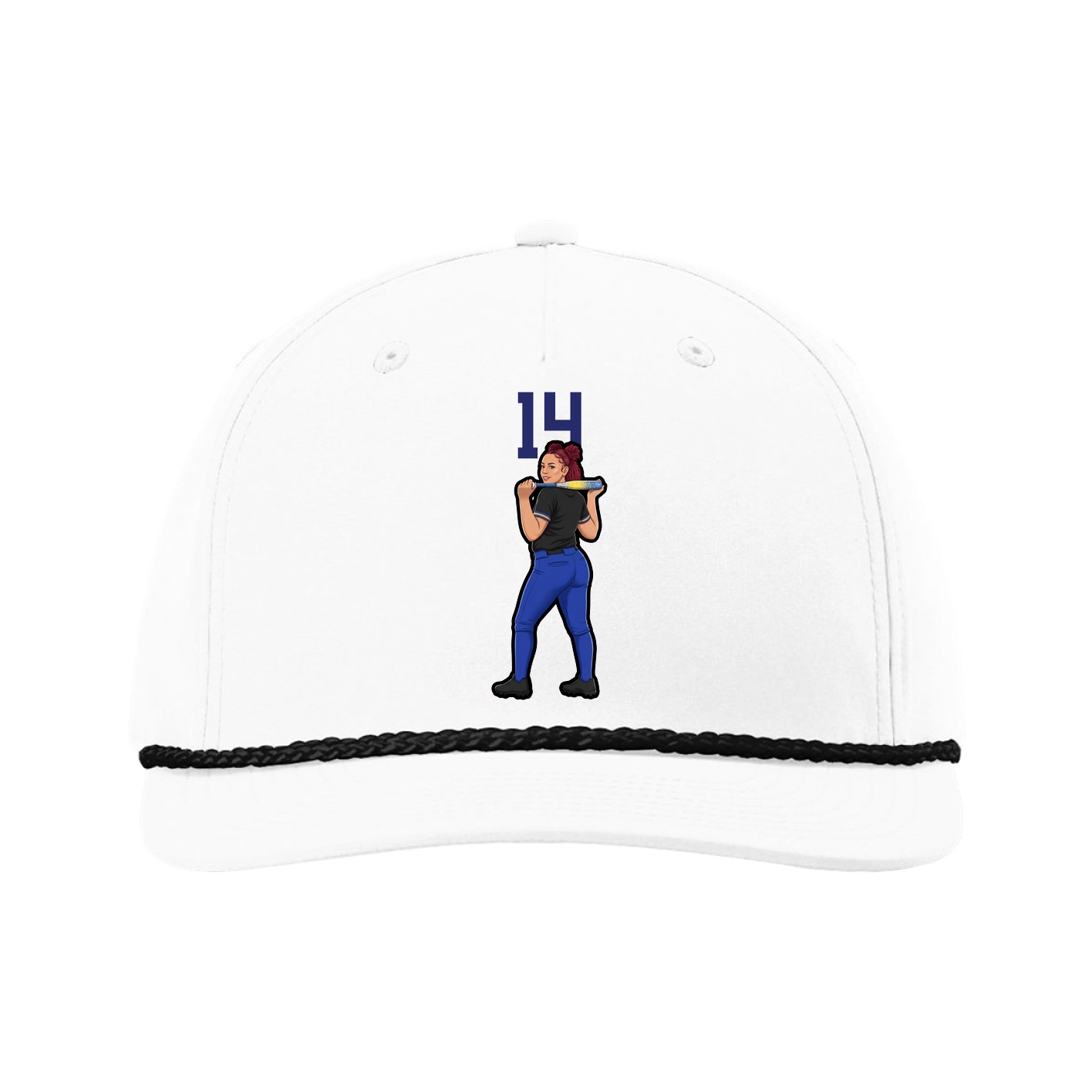 Five-Panel Classic Rope Cap — Number Top in White