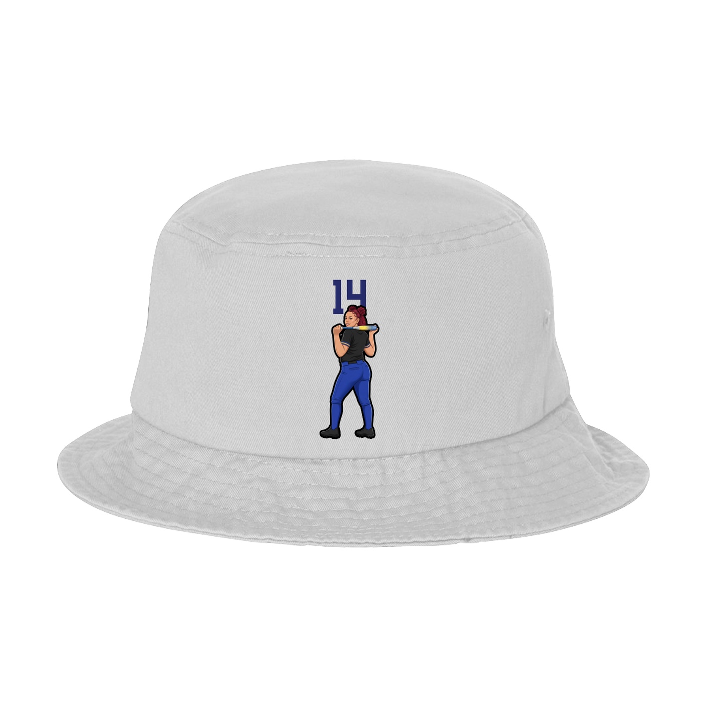 Bucket Cap — Number Top in White