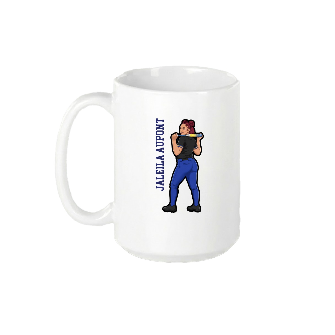 15oz Coffee Mug — Name Vertical in White