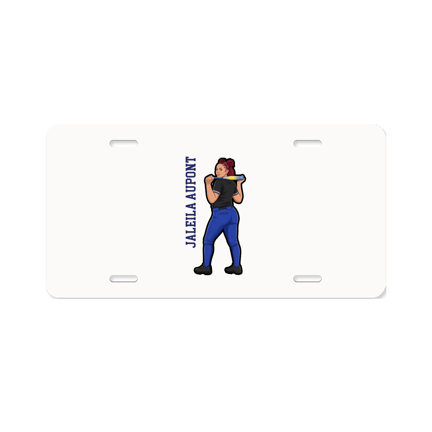 License Plate — Name Vertical in Classic
