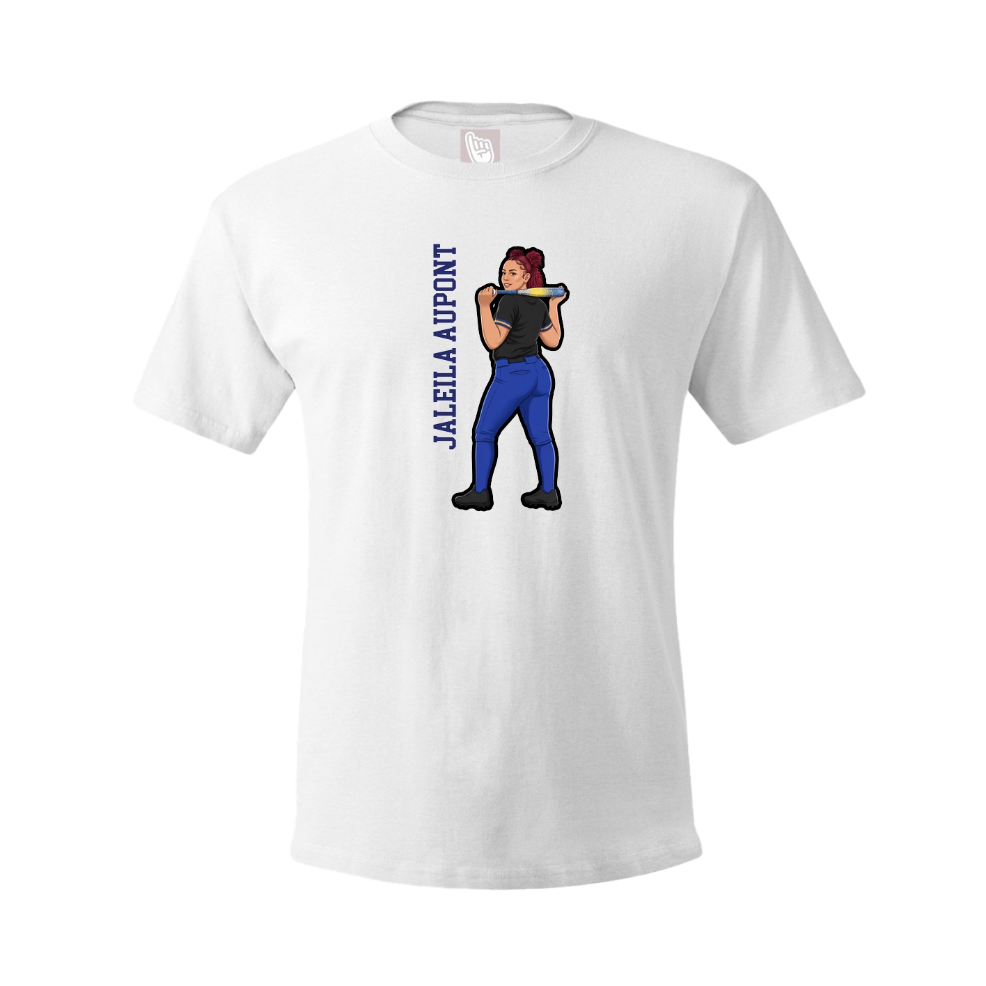 Youth Tee — Name Vertical in White