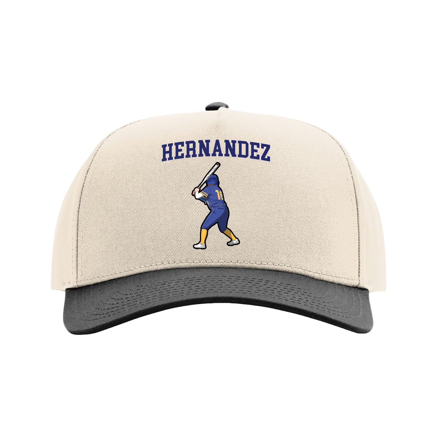 Full Fabric Five-Panel Champ Cap — Shirsey in Cream/Black