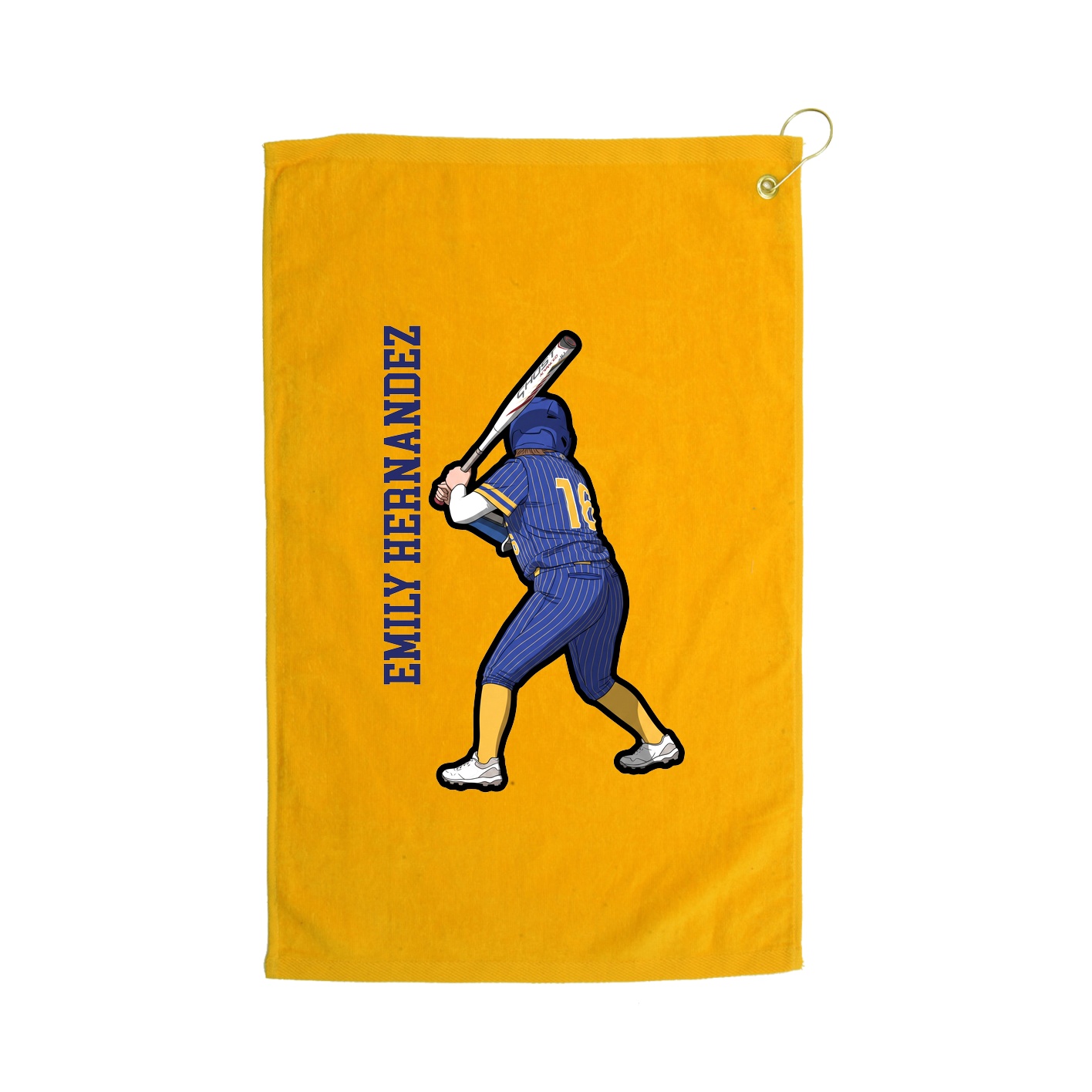 Golf Towel — Name Vertical in Gold
