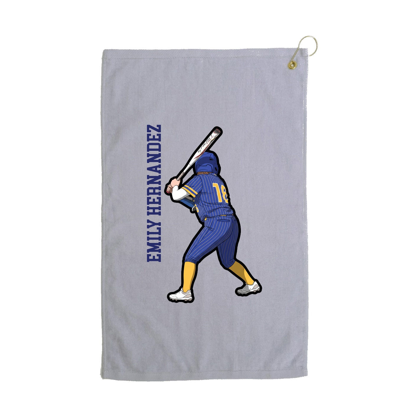 Golf Towel — Name Vertical in Grey