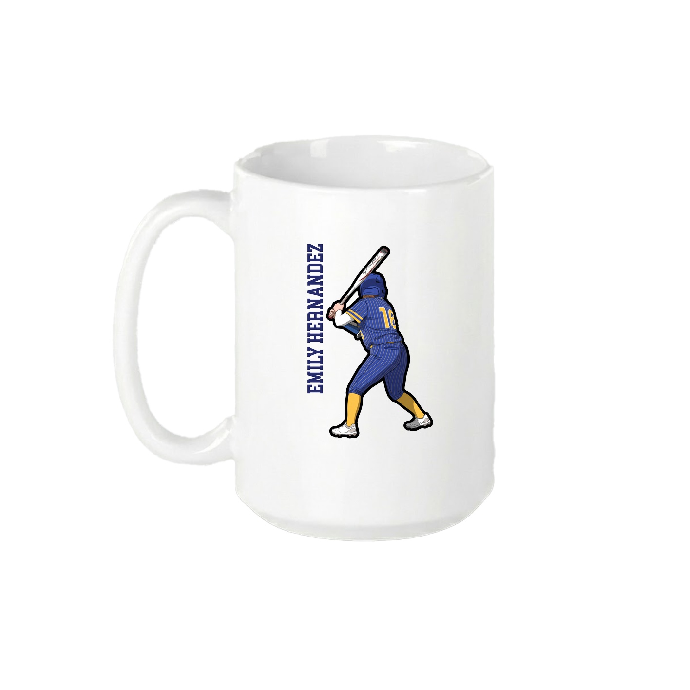 15oz Coffee Mug — Name Vertical in White