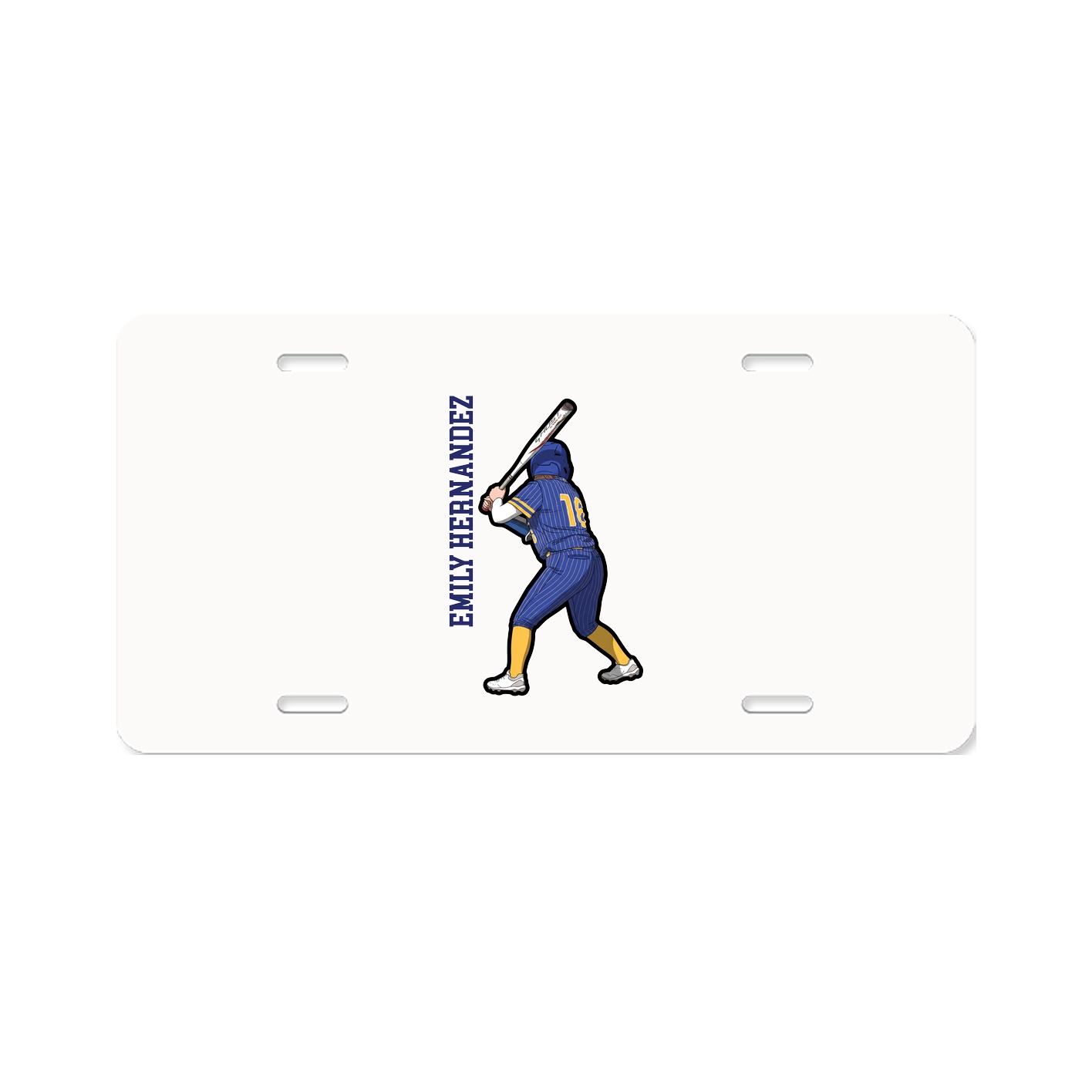 License Plate — Name Vertical in Classic