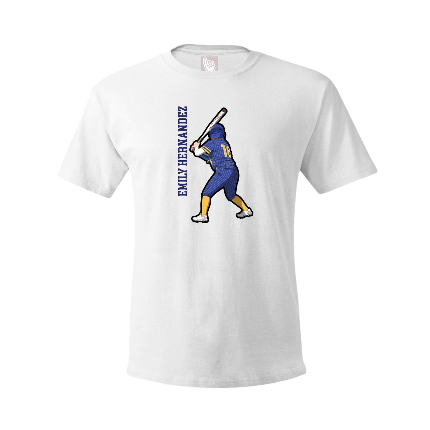 Youth Tee — Name Vertical in White