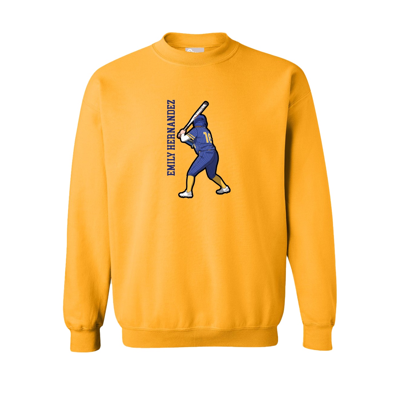 Fleece Crew — Name Vertical in Gold