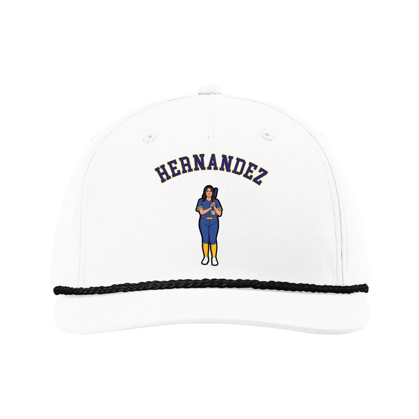 Five-Panel Classic Rope Cap — Shirsey Arch in White