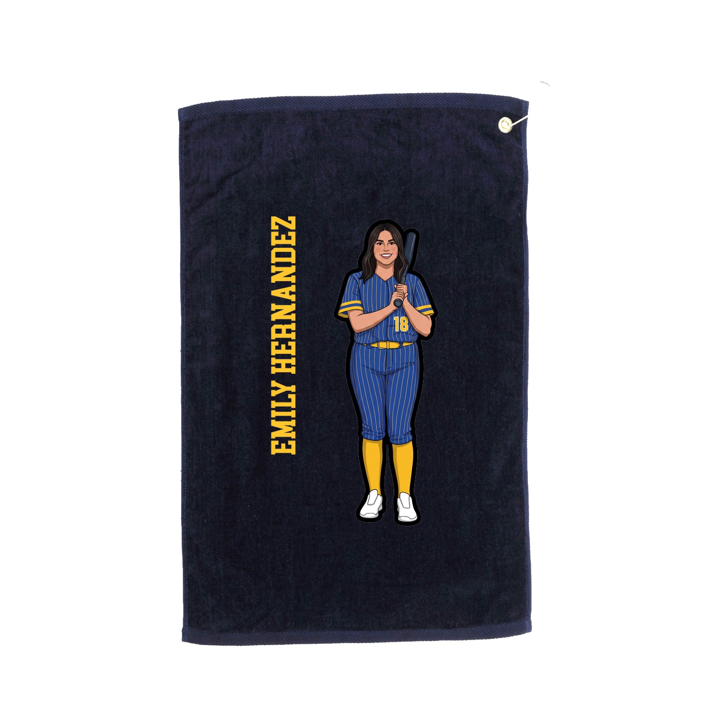 Golf Towel — Name Vertical in Navy
