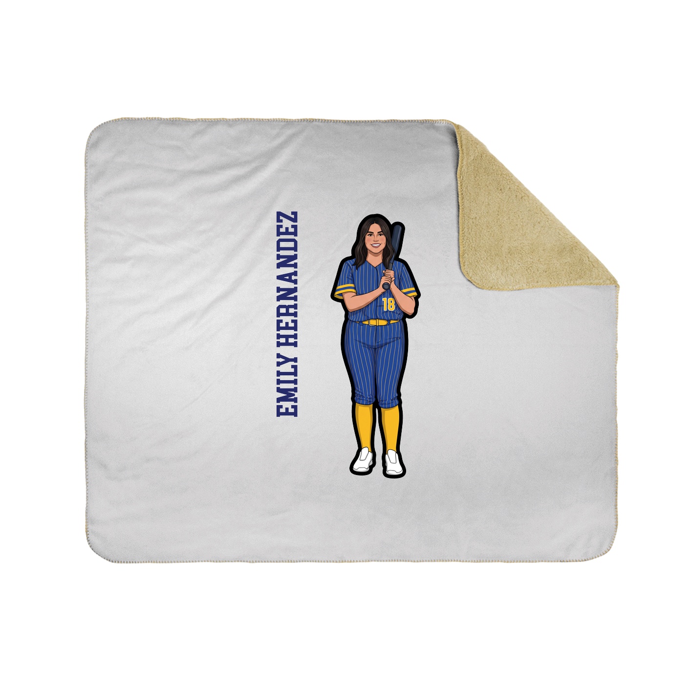 Throw Blanket — Name Vertical in White