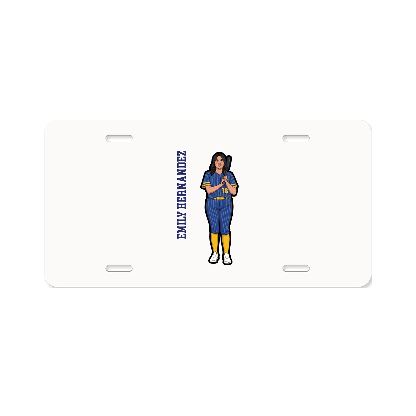 License Plate — Name Vertical in Classic