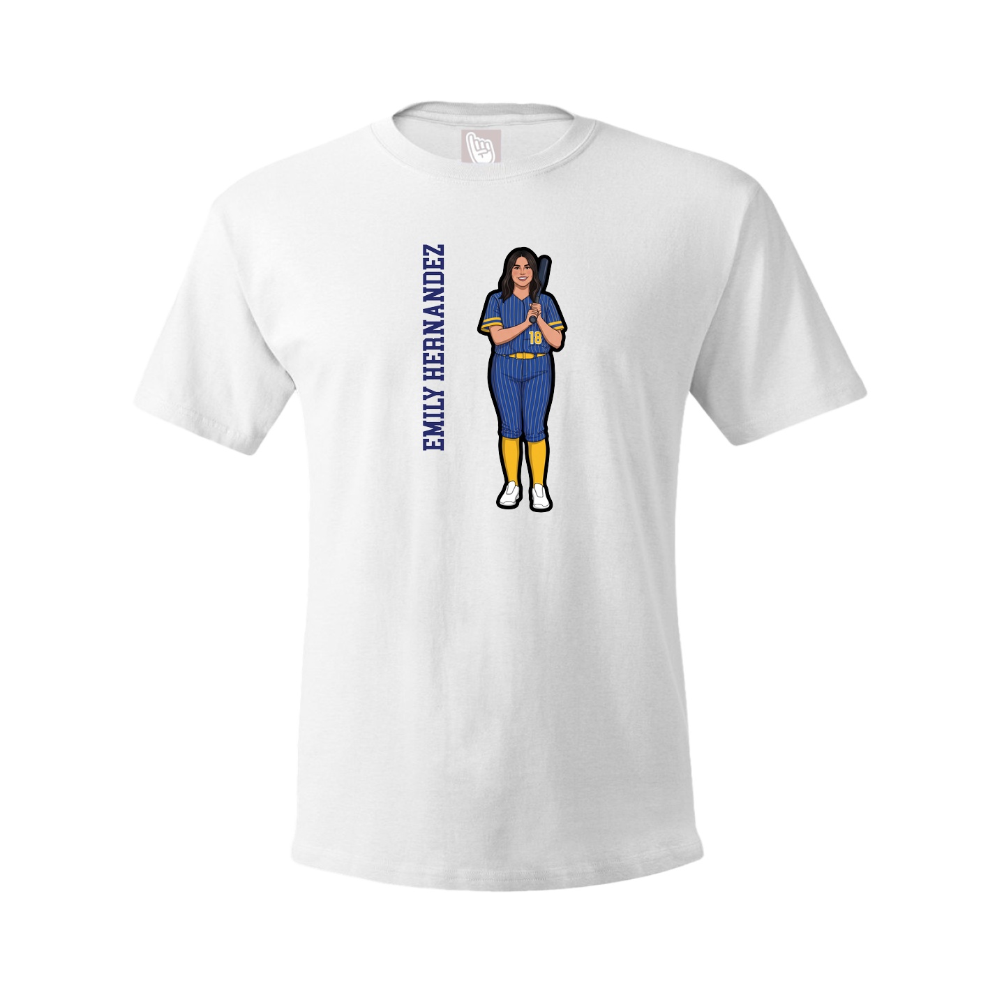 Youth Tee — Name Vertical in White