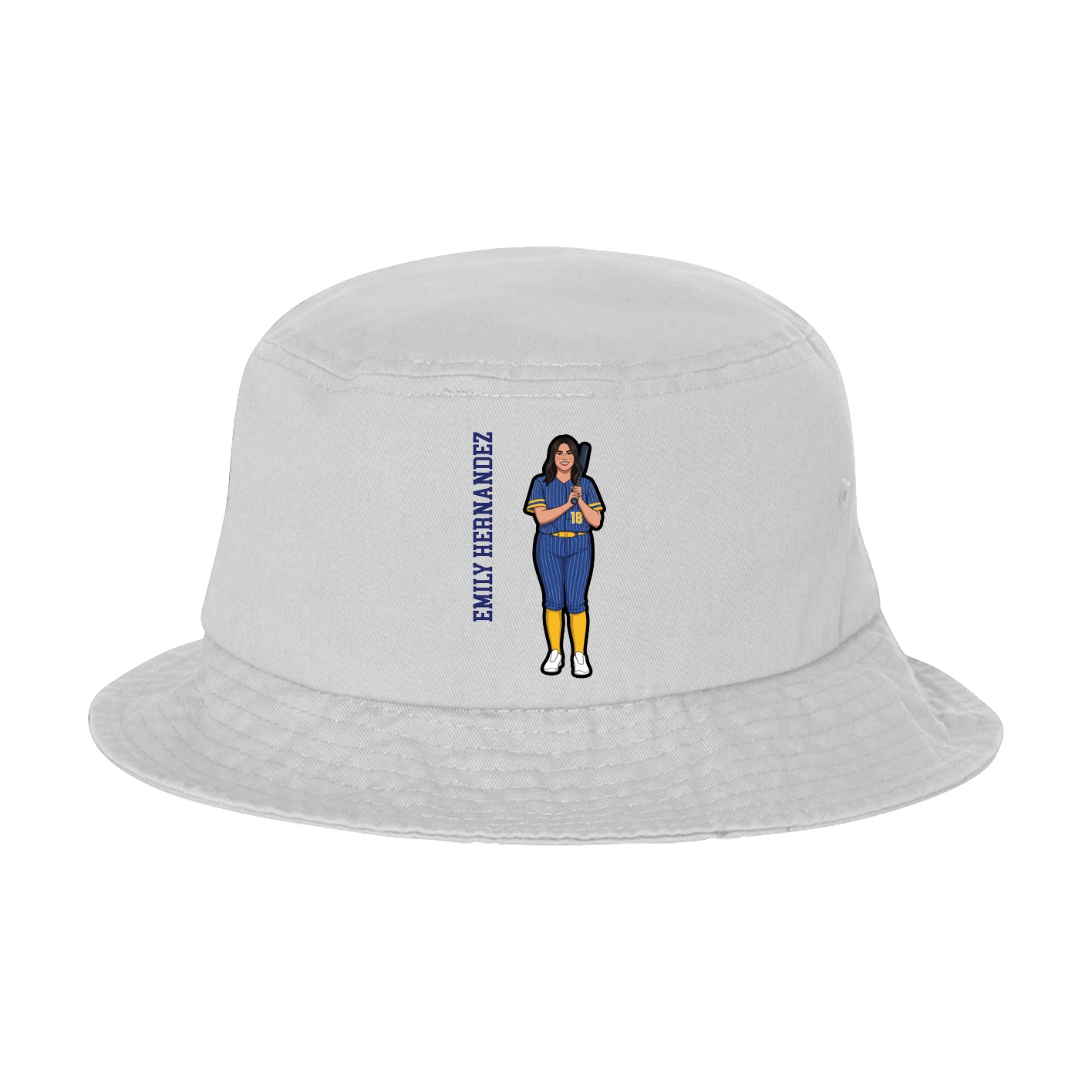 Bucket Cap — Name Vertical in White