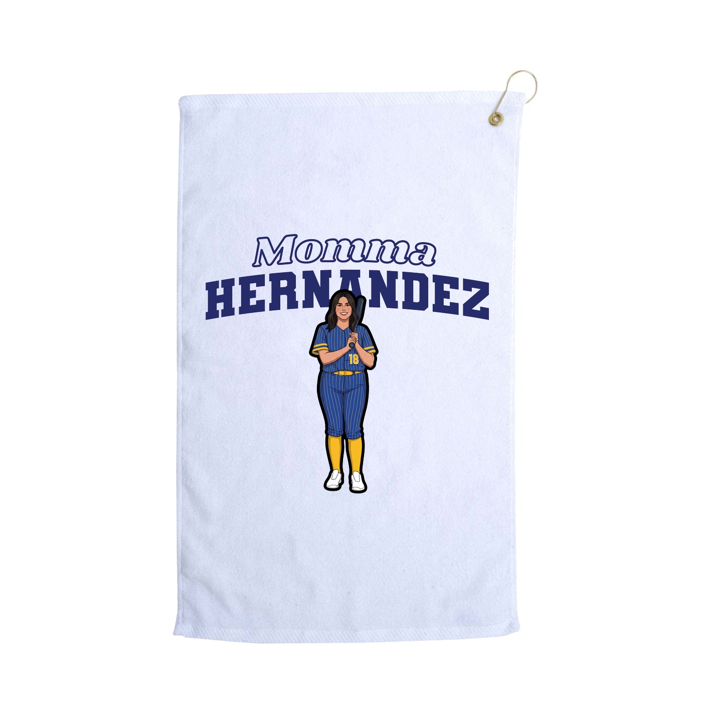Golf Towel — Mothers Day Block in White