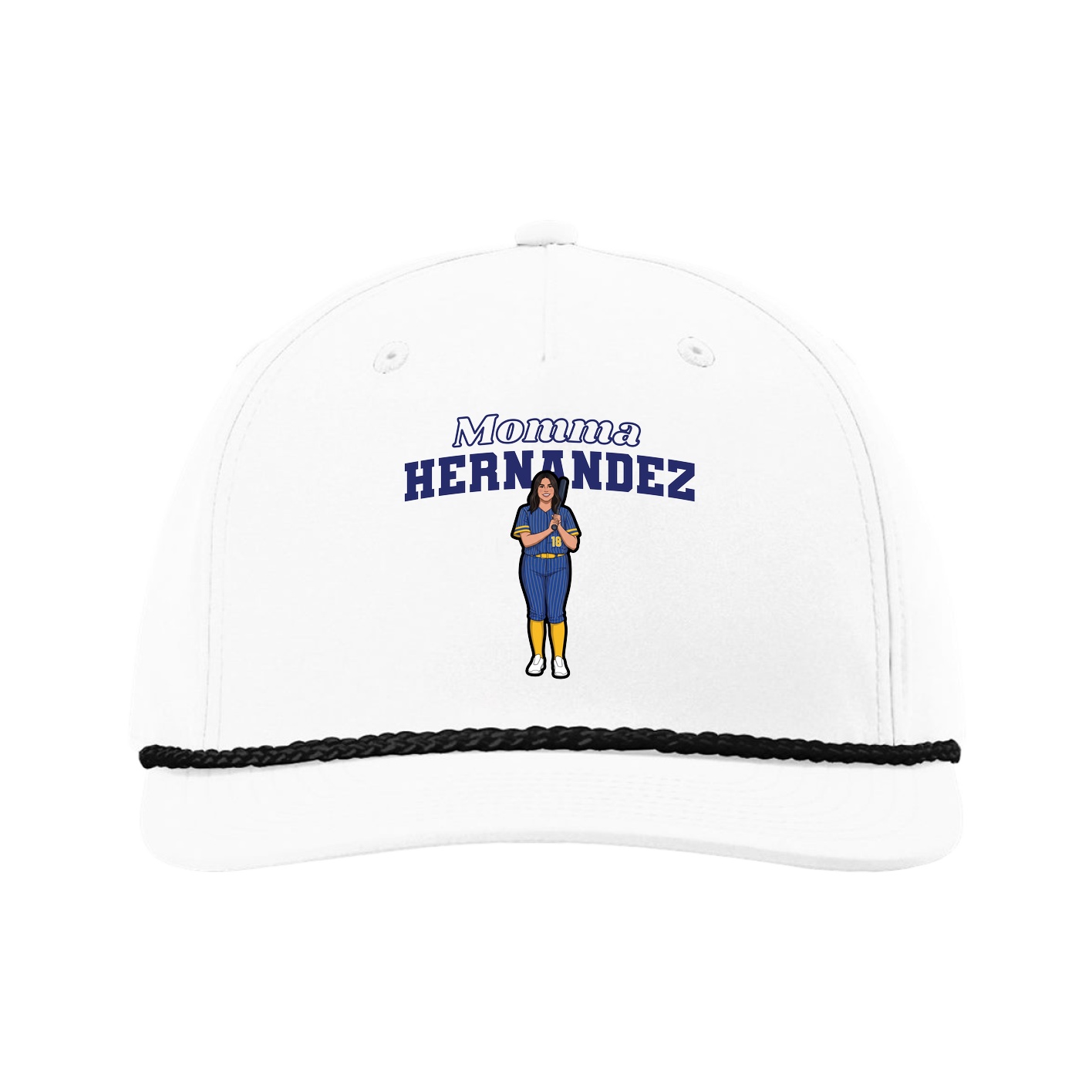 Five-Panel Classic Rope Cap — Mothers Day Block in White