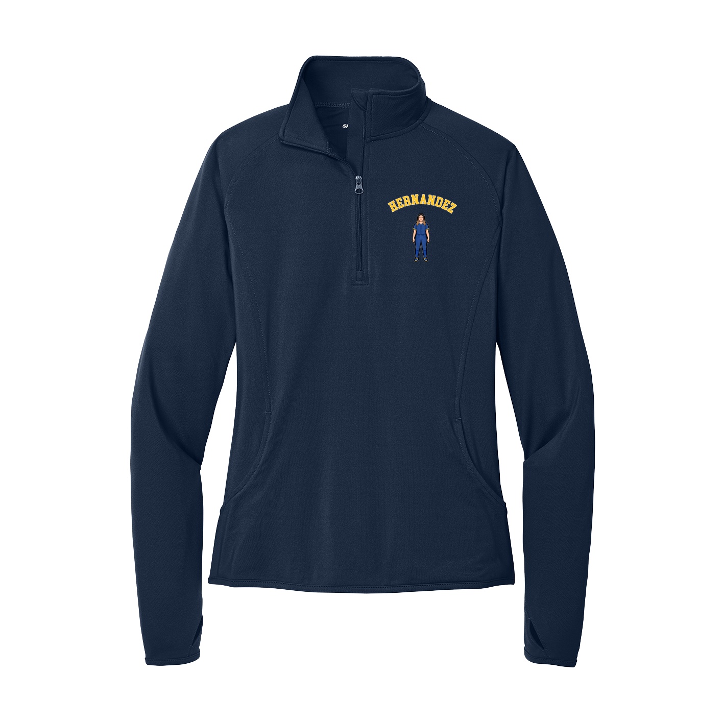 Women's Q-Zip Pullover — Shirsey Arch in Navy