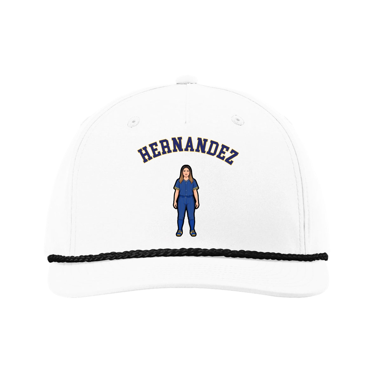 Five-Panel Classic Rope Cap — Shirsey Arch in White