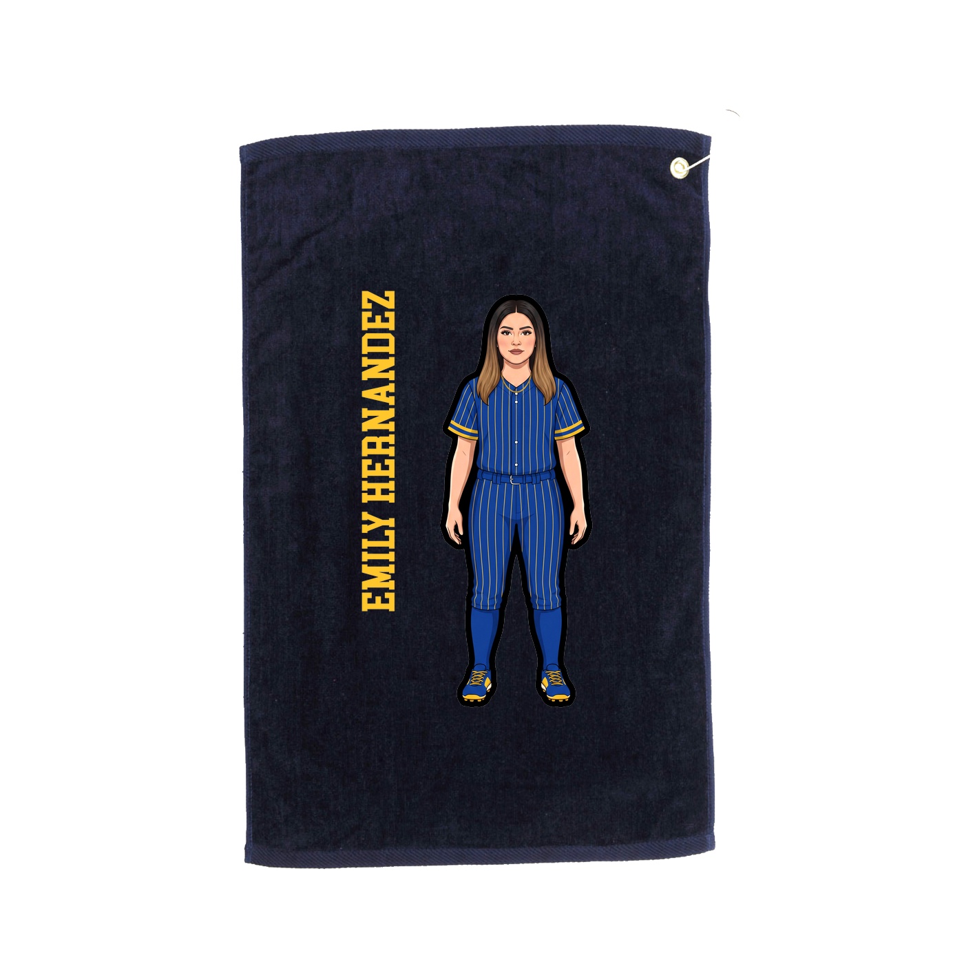 Golf Towel — Name Vertical in Navy