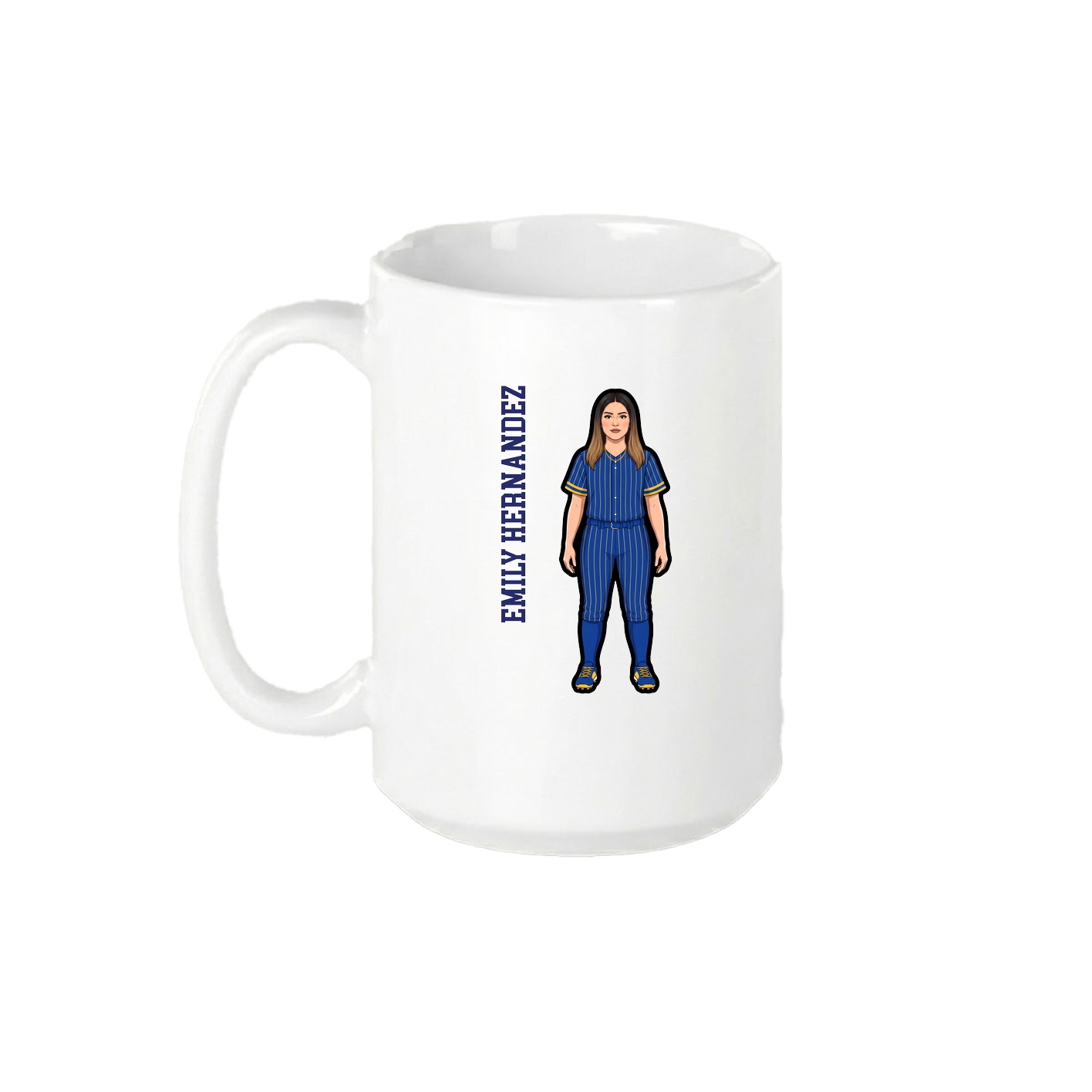 15oz Coffee Mug — Name Vertical in White