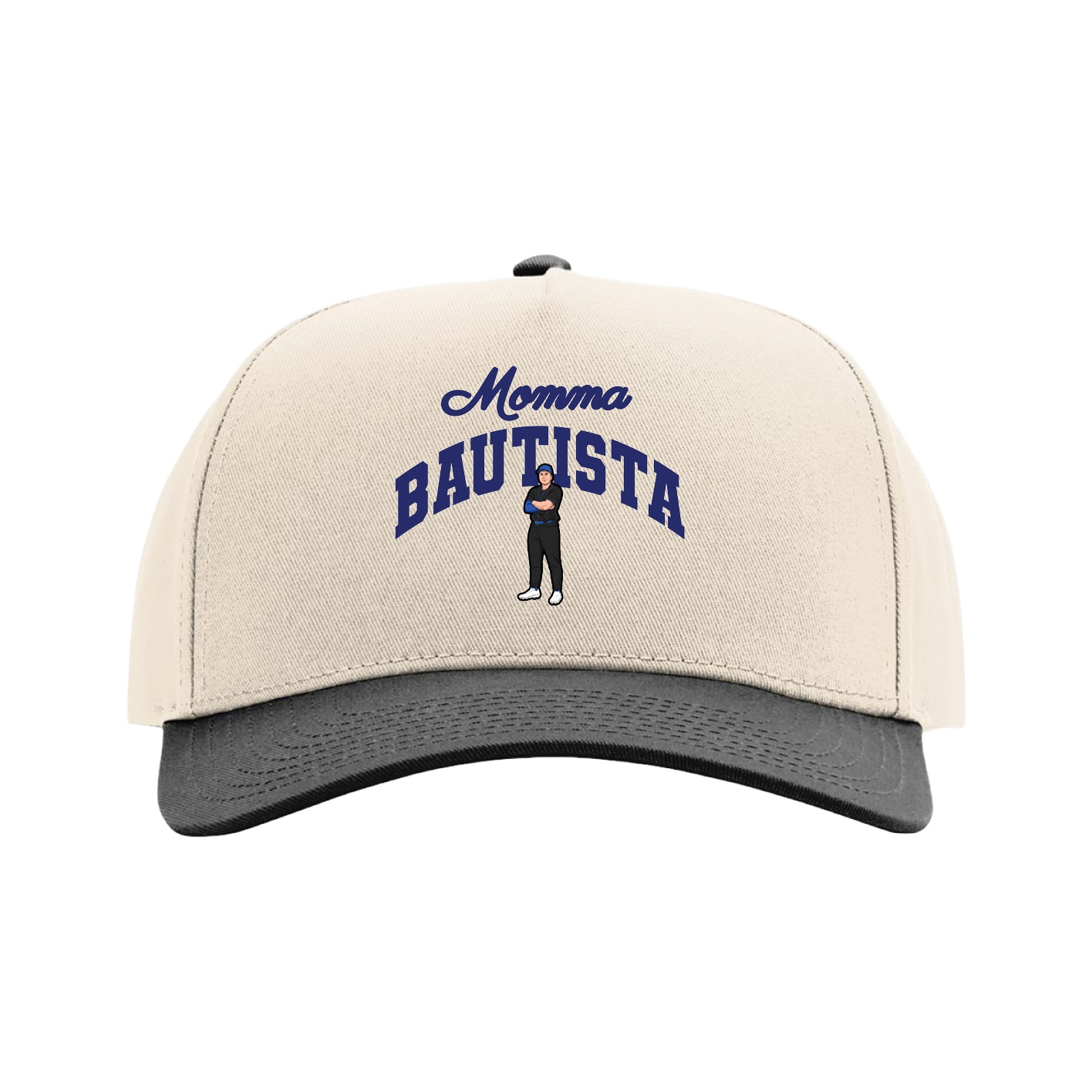 Full Fabric Five-Panel Champ Cap — Mothers Day Arch in Cream/Black