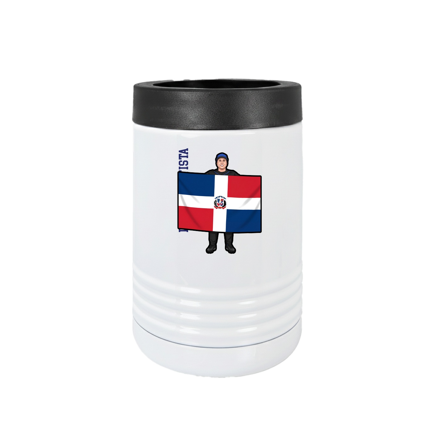 Beverage Holder — Name Vertical in White