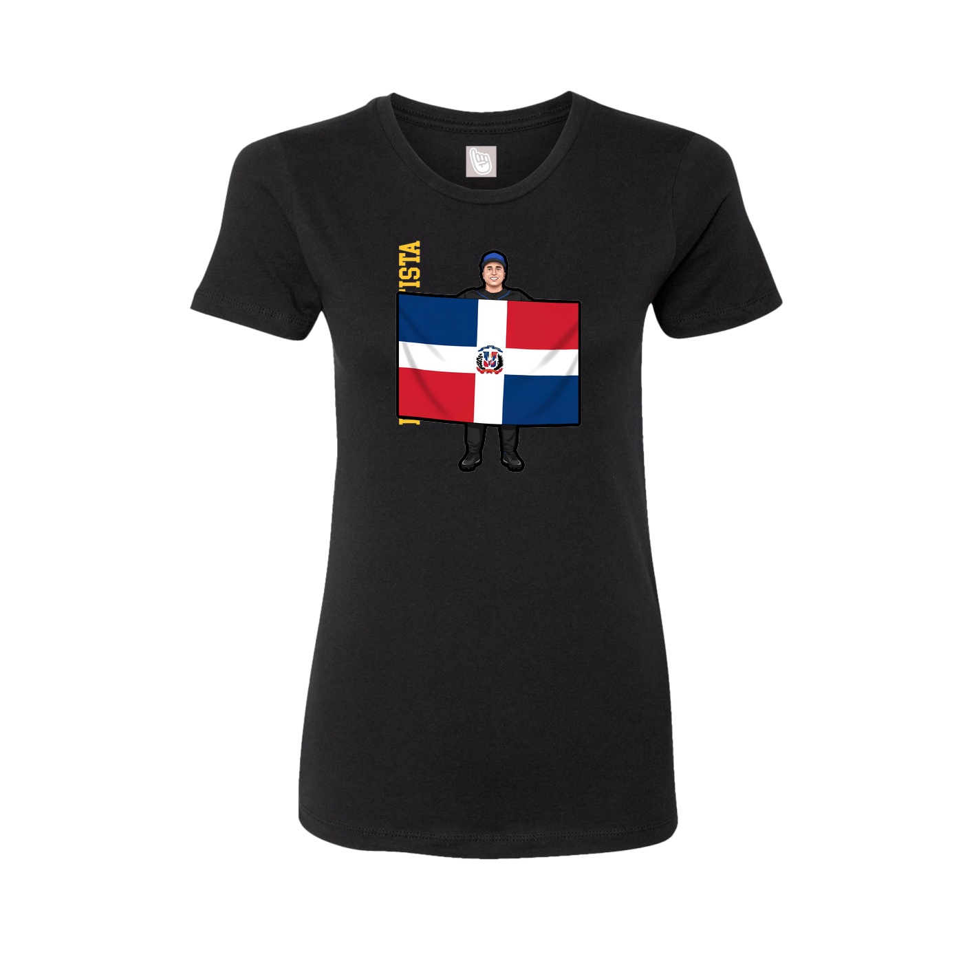 Fitted Women's Tee — Name Vertical in Black