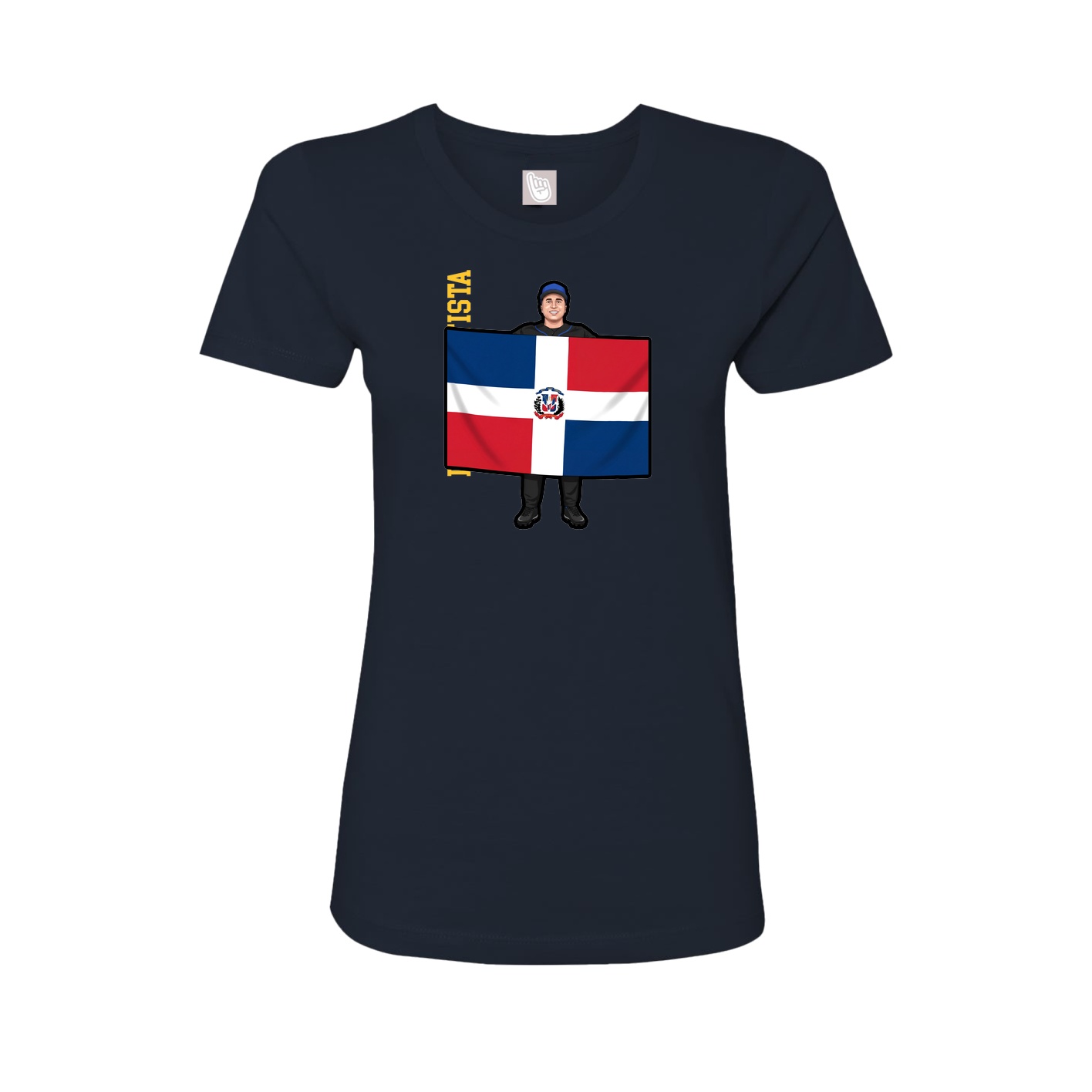 Womens Tee — Name Vertical in Navy