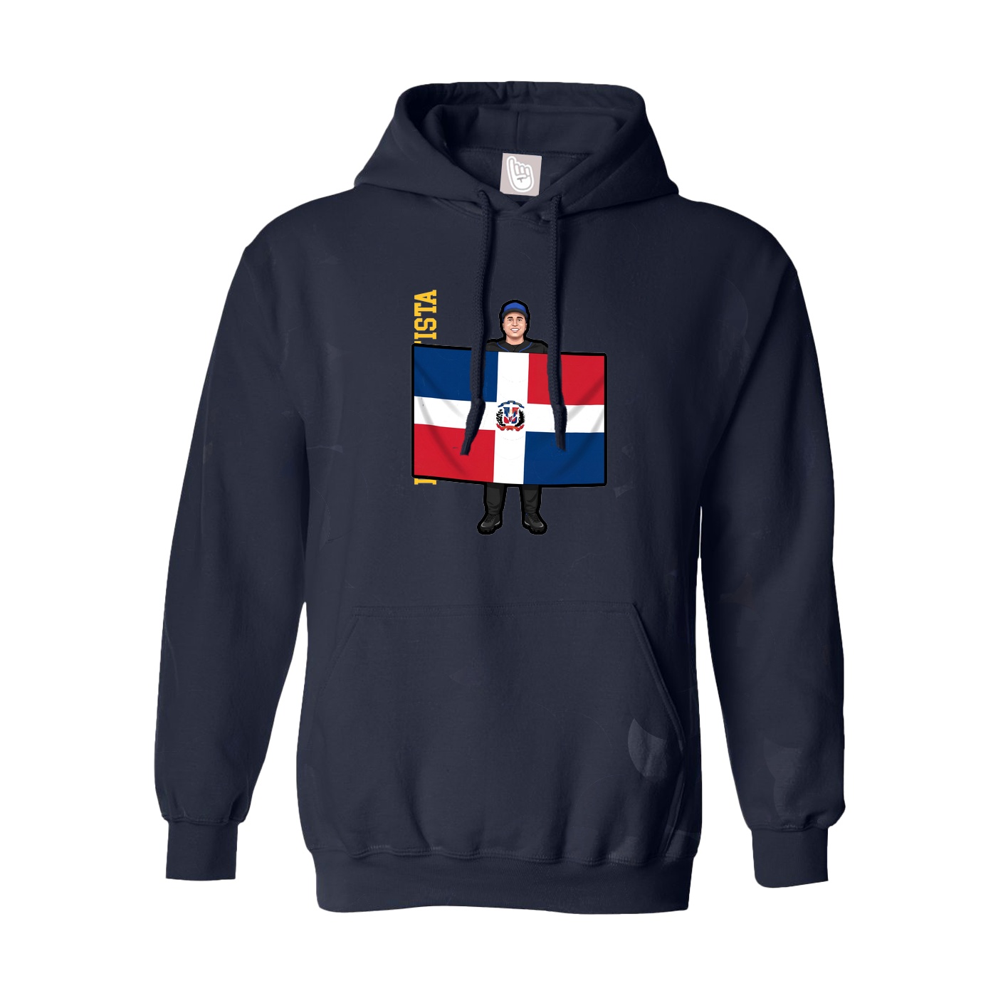 Hoodie — Name Vertical in Navy