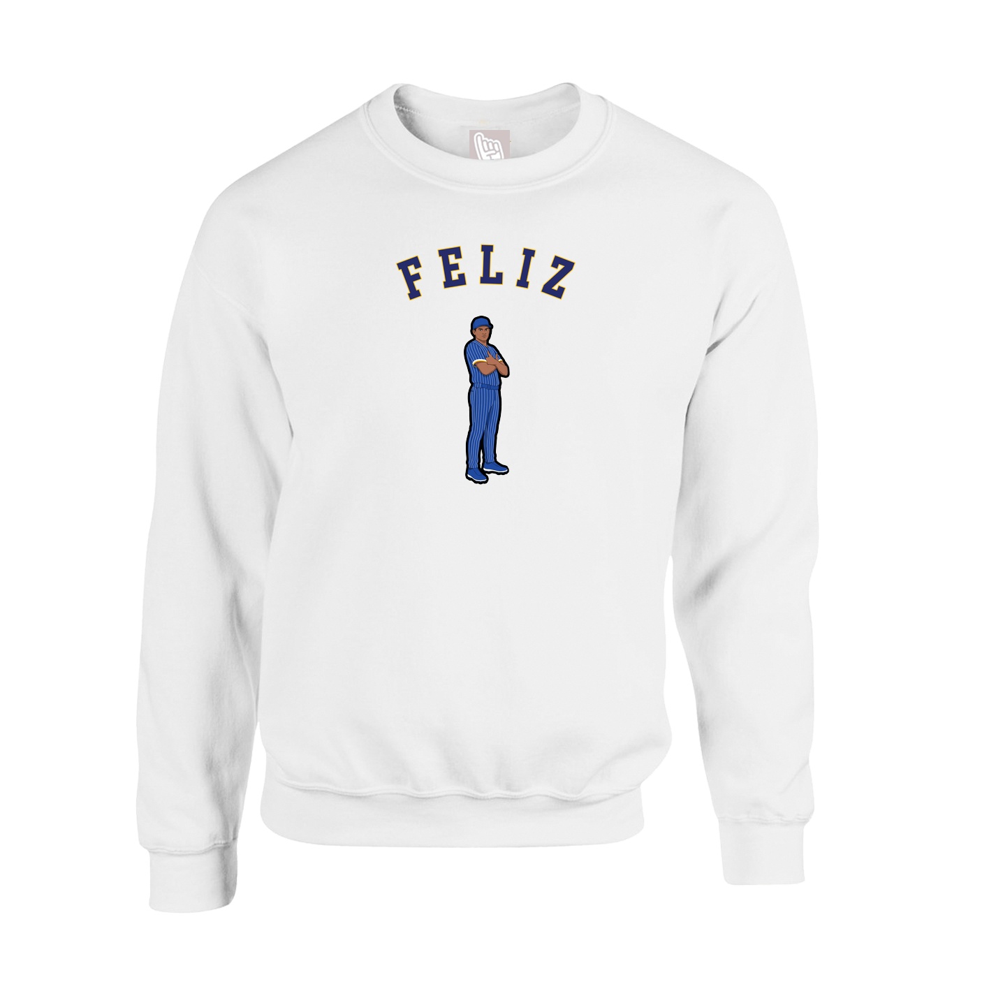 Fleece Crew — Shirsey Arch in White
