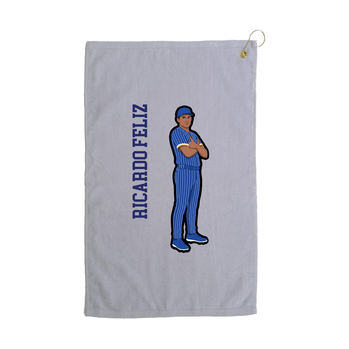 Golf Towel — Name Vertical in Grey