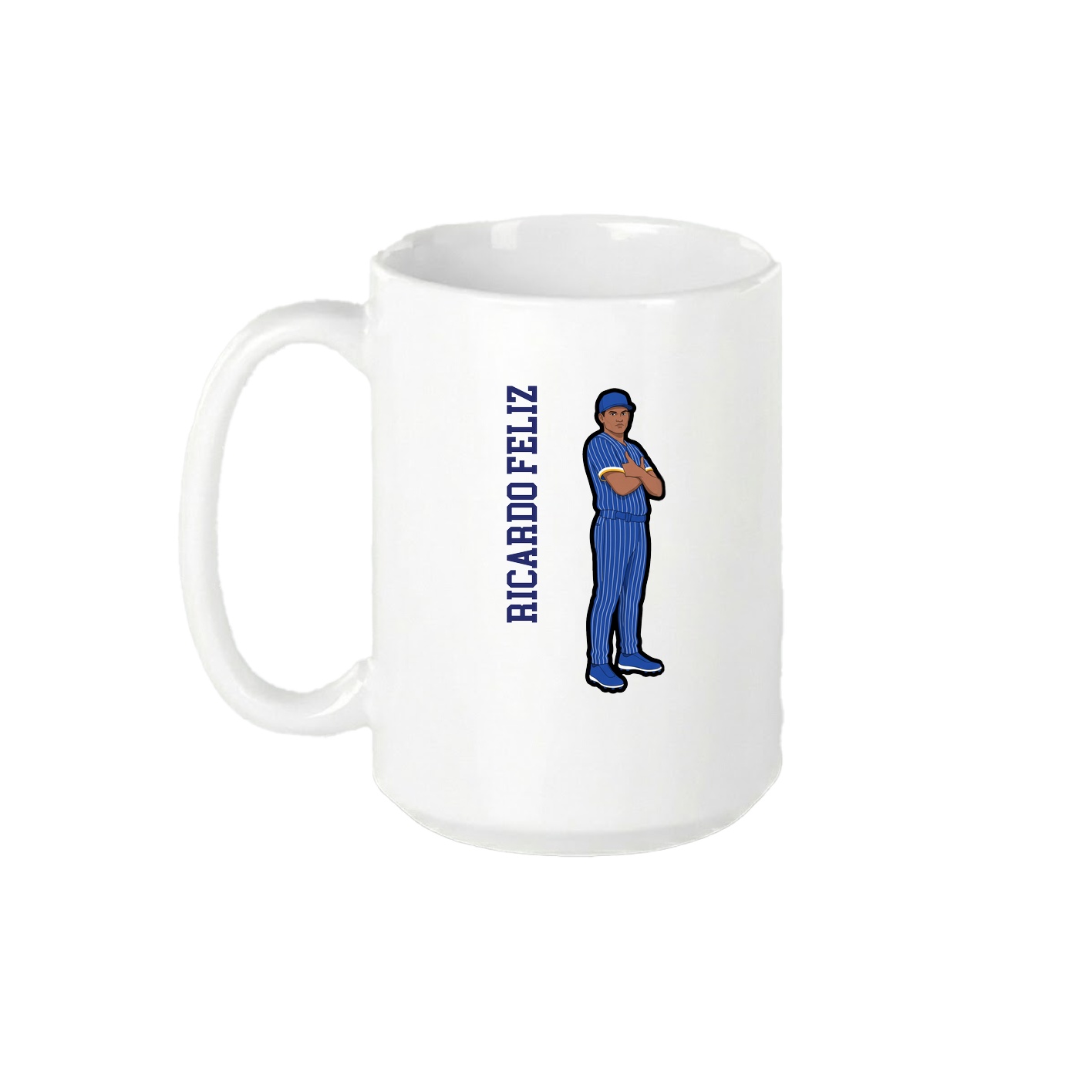 15oz Coffee Mug — Name Vertical in White