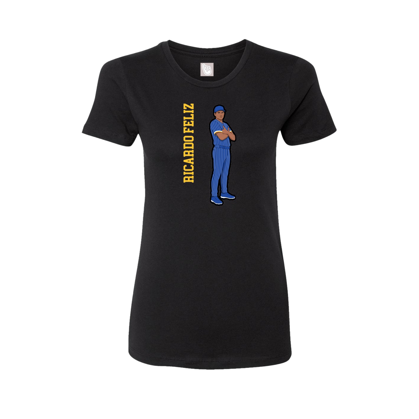 Fitted Women's Tee — Name Vertical in Black