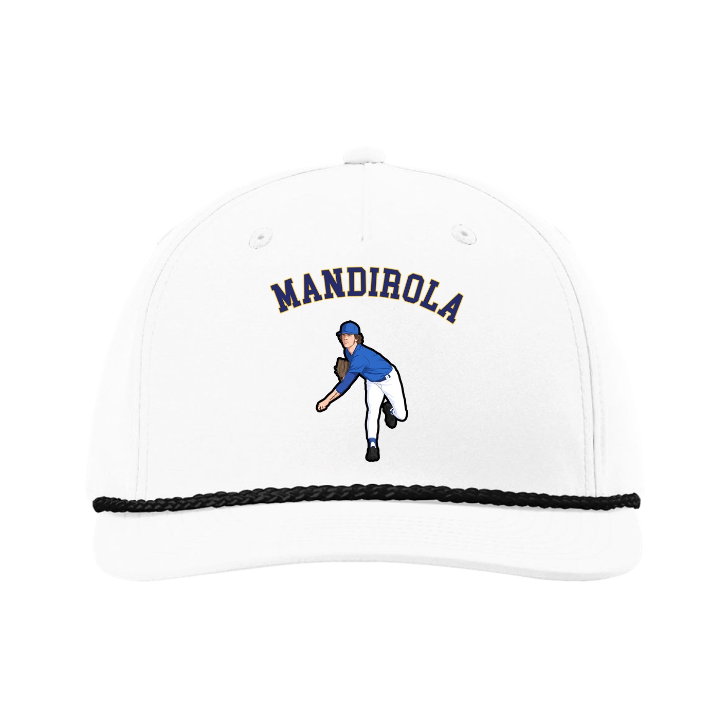 Five-Panel Classic Rope Cap — Shirsey Arch in White