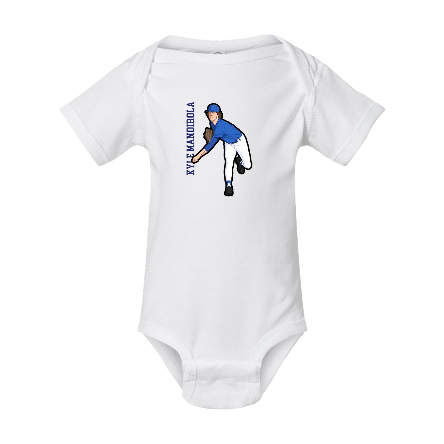 Baby Onesie — Name Vertical in White