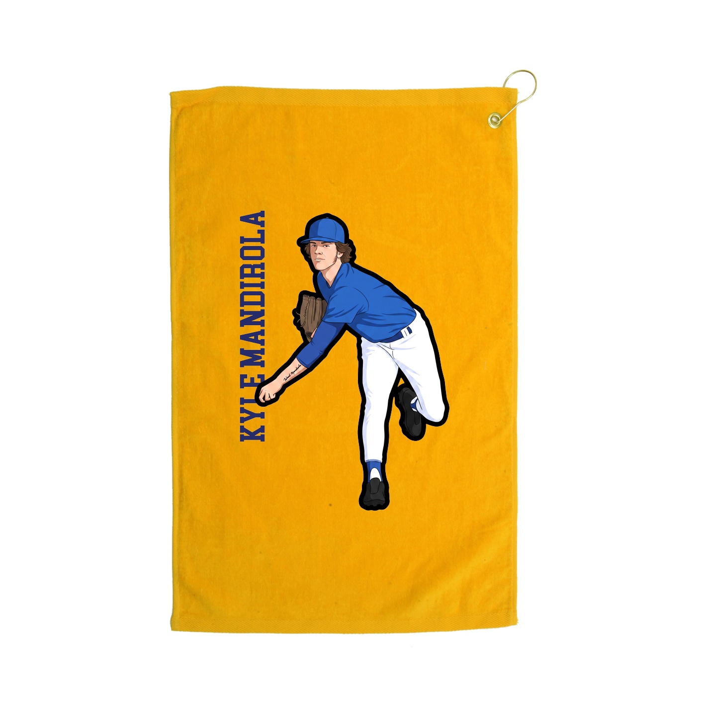Golf Towel — Name Vertical in Gold
