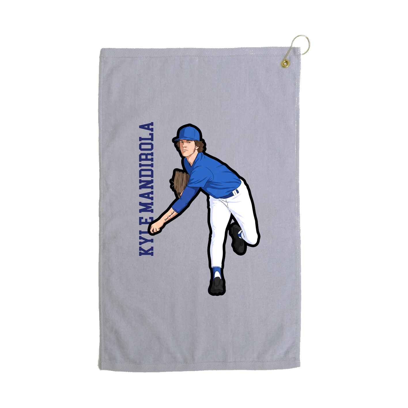 Golf Towel — Name Vertical in Grey
