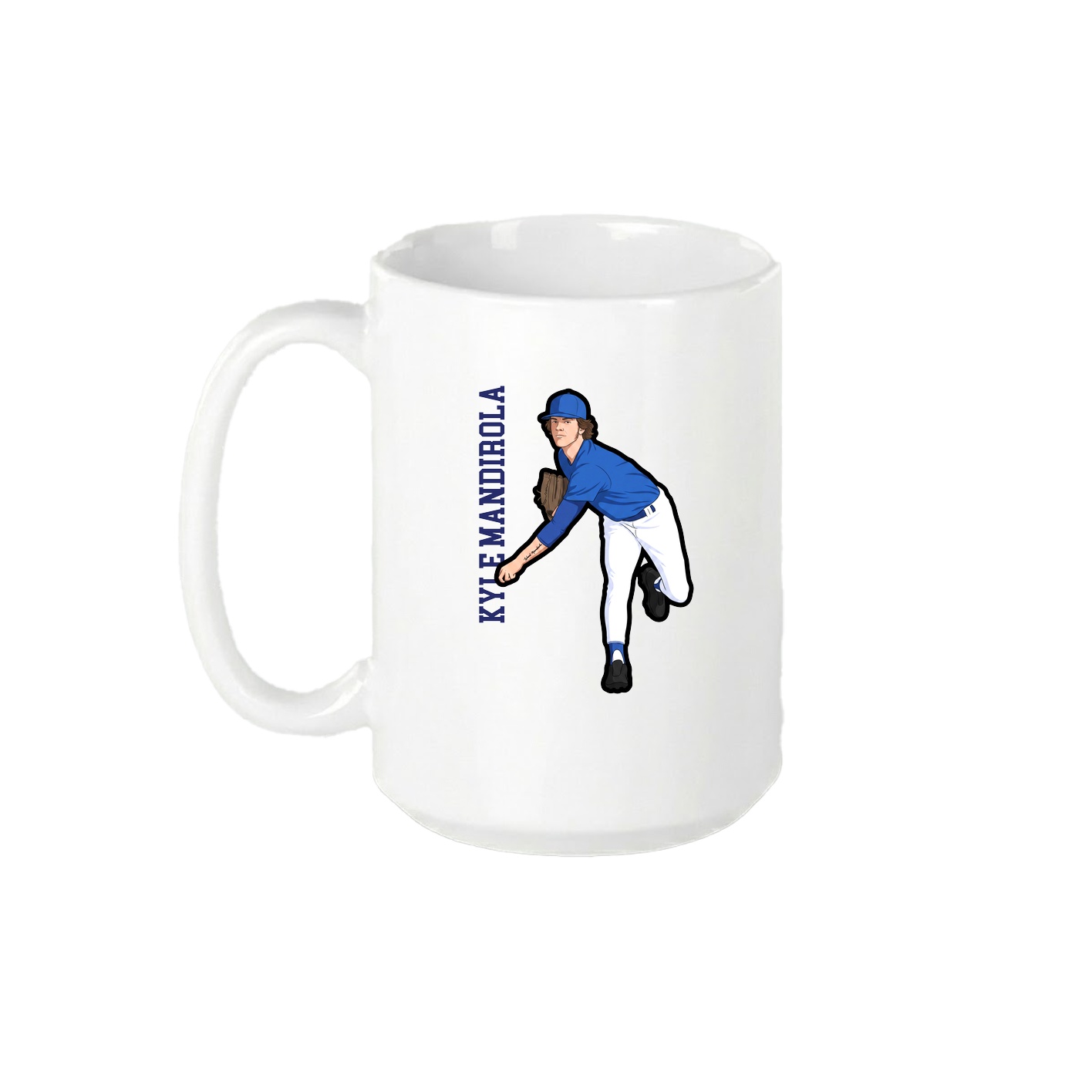 15oz Coffee Mug — Name Vertical in White