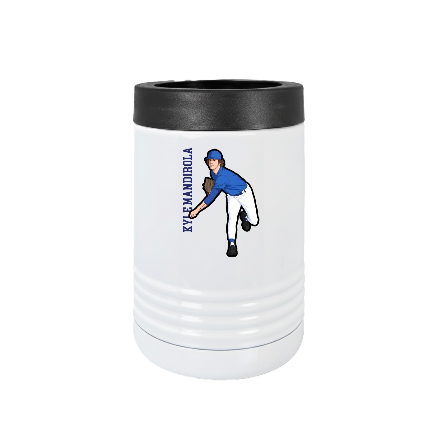Beverage Holder — Name Vertical in White