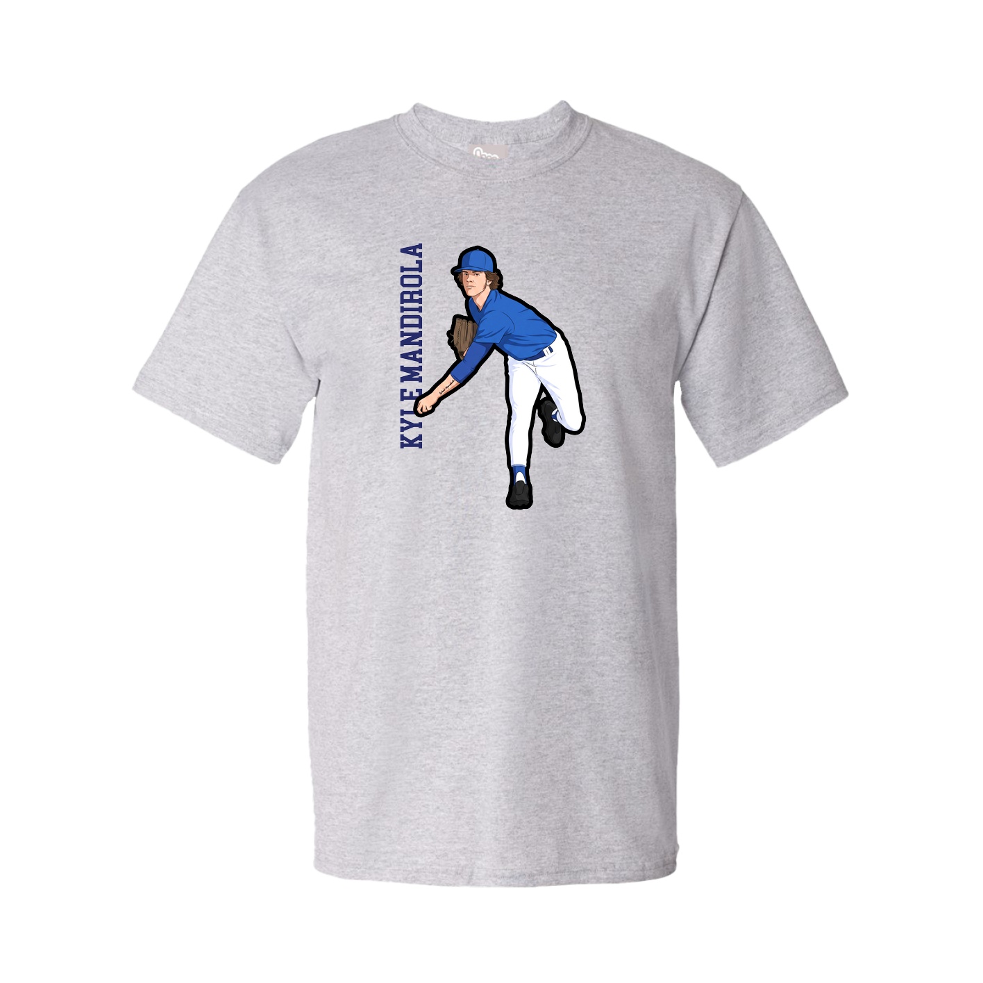 Tee — Name Vertical in Grey