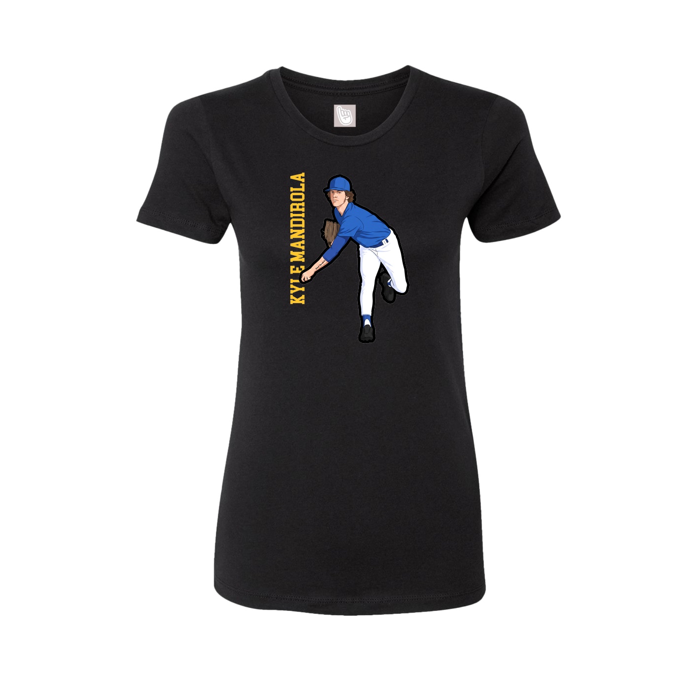 Fitted Women's Tee — Name Vertical in Black