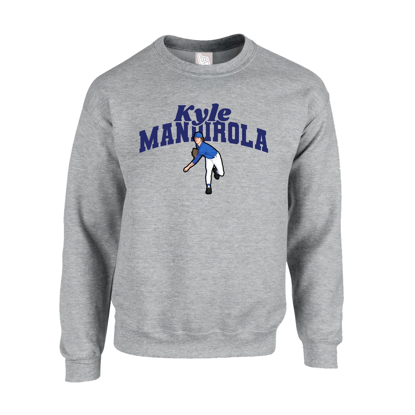 Fleece Crew — Signature Arch in Grey