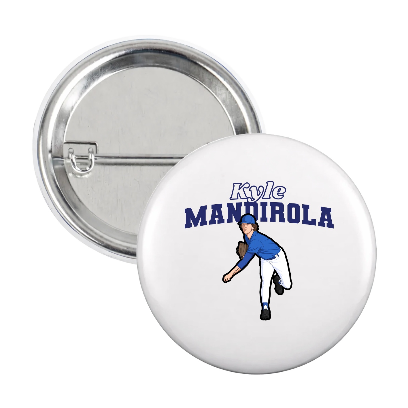 Game Day Button — Name Arch in White
