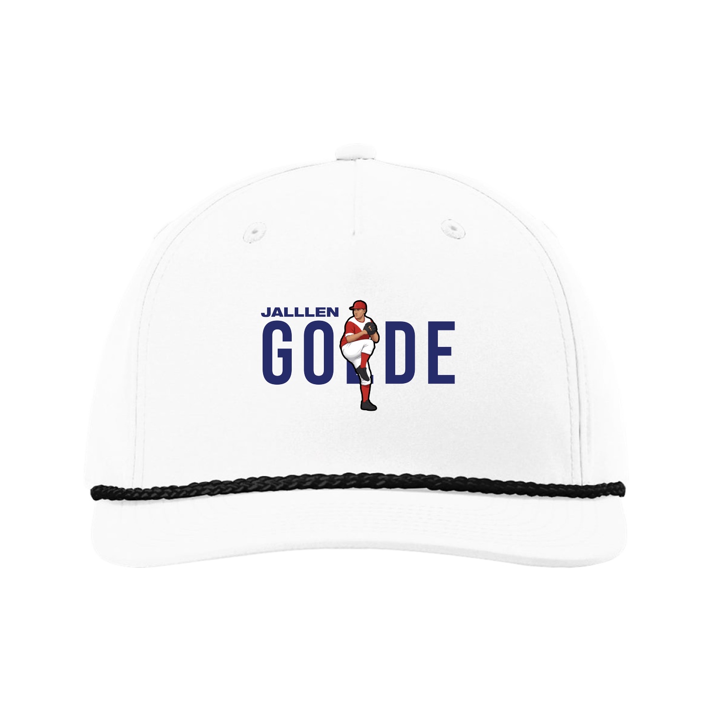 Five-Panel Classic Rope Cap — Player Name in White