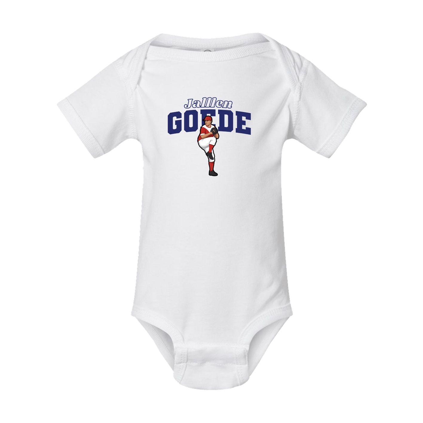 Baby Onesie — Name Arch in White