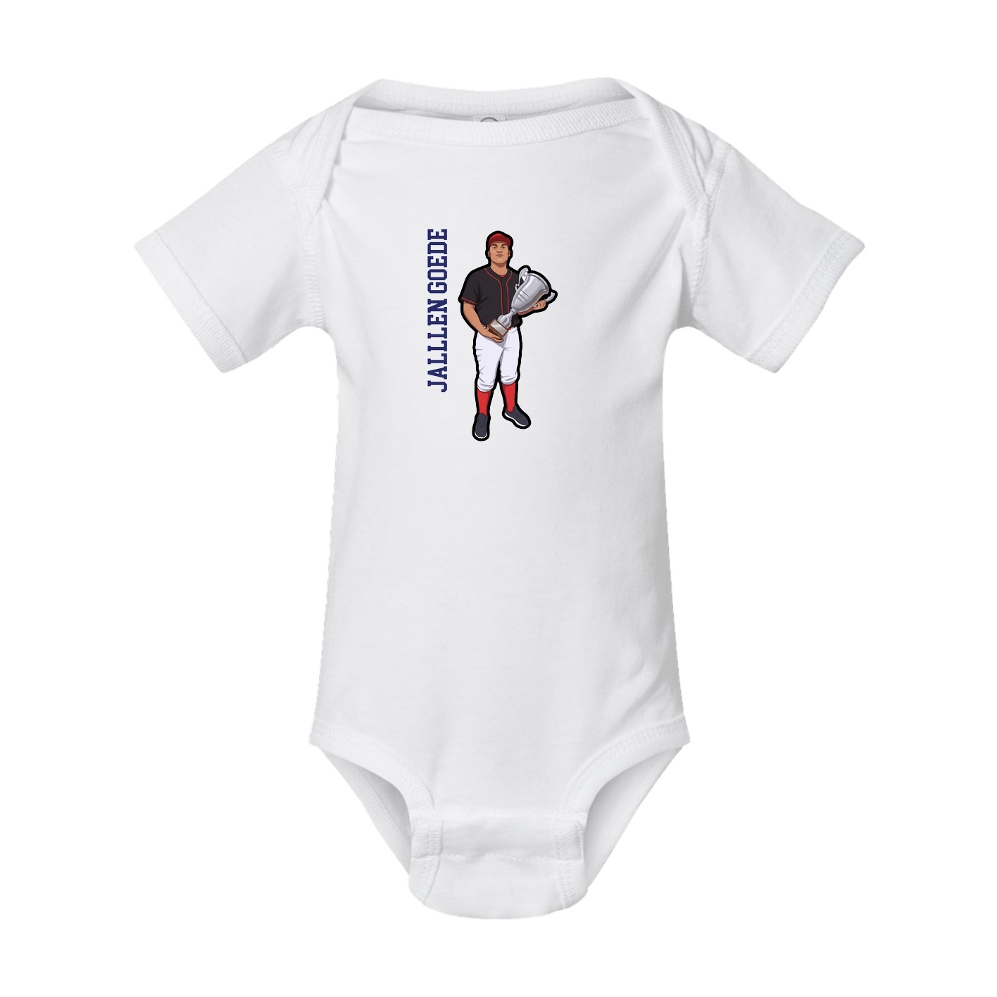 Baby Onesie — Name Vertical in White
