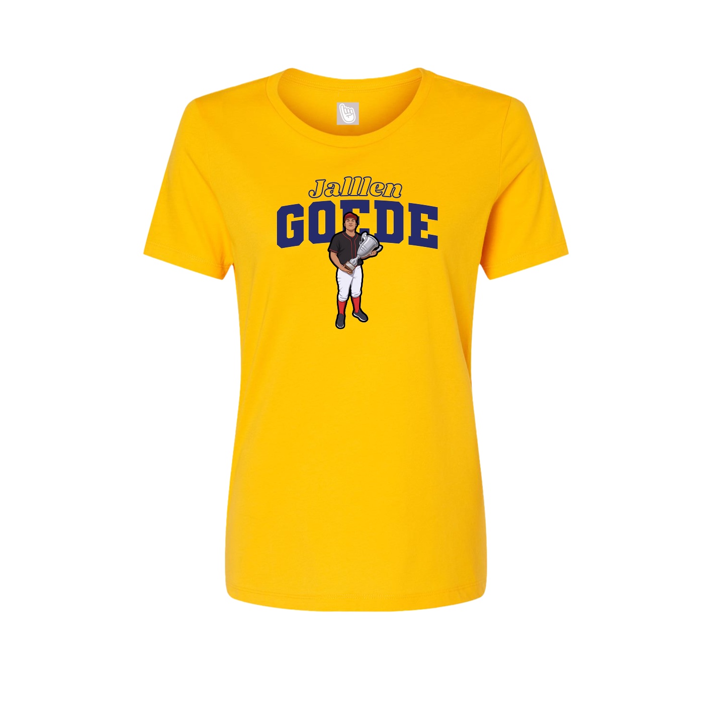 Fitted Women's Tee — Name Arch in Gold