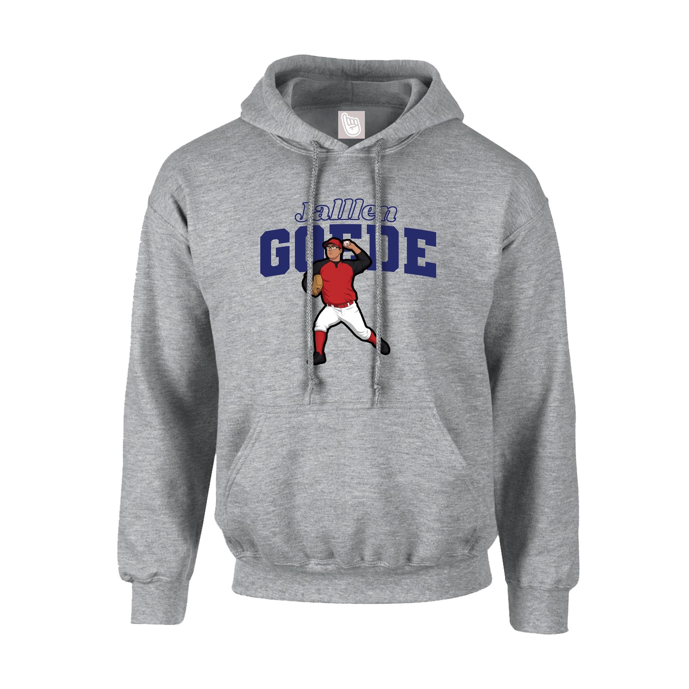 Hoodie — Name Arch in Grey