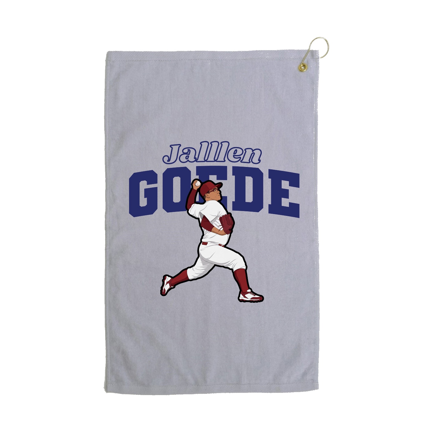 Golf Towel — Name Arch in Grey